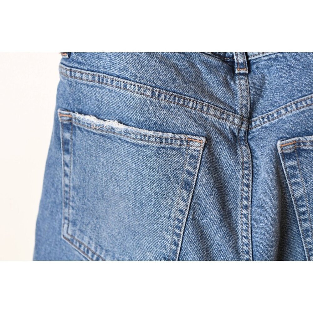 H&M Women’s Size 10 Divided Blue Jeans With Raw Hem and Side Slit Medium Wash - Picture 8 of 12